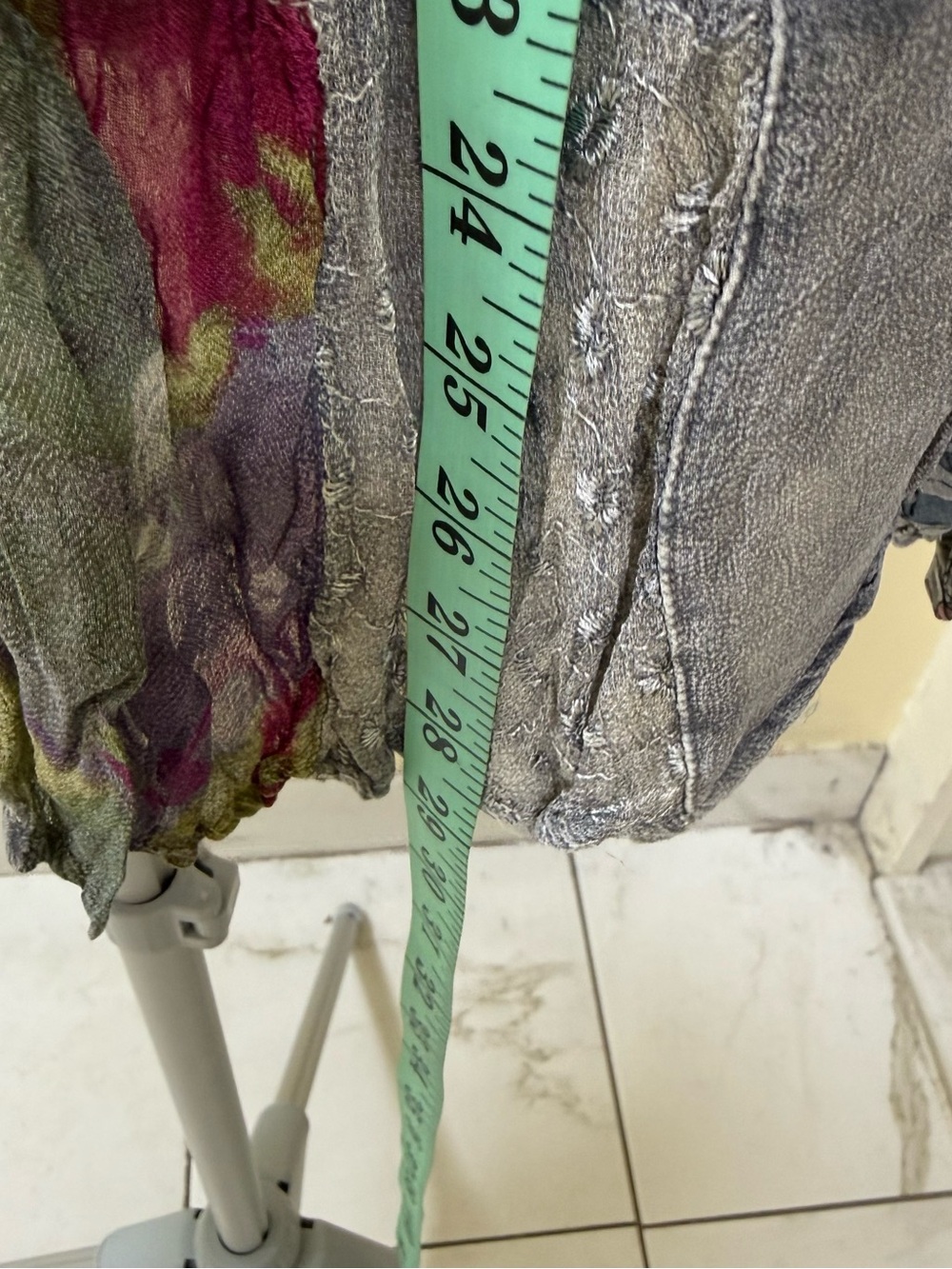Boho Patchwork Tunic Top in Gray and Purple - Picture 8 of 8
